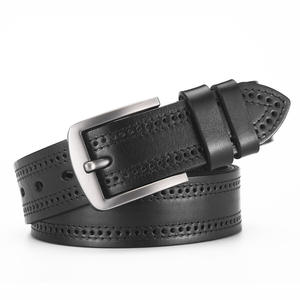 Cinturón de Cuero Vacuno Premium para Hombre con Logotipo Personalizado, Hebilla de Acero Impermeable y Transpirable, Estilo Casual, Negro - Product Image 3