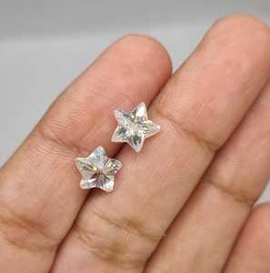 10 pcs de forme d'étoile blanche Moissanite diamant collier boucles d'oreilles pendentif fait à la main - Product Image 1