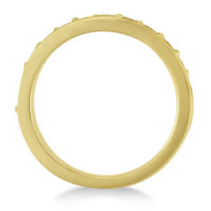 แหวนแต่งงานทองคำ 14K สีเหลืองประดับโมอิสซาไนต์แบบกึ่งนิรันดร์ น้ำหนัก 0.65 กะรัต - Product Image 2