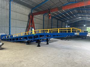 Quality Standard 10 Ton Anti-slip Ribbed Steel Mobile Hydraulic Dock Ramp Forklift Cylinder Combined Hand <b>Pump</b> Motor Warranty - Product Image 6