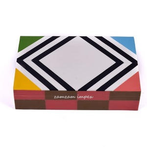 New Collection Multicolor Stripes Pattern <b>Resin</b> Jewelry Boxes Multipurpose Storage Organizer Decorative Keepsake Gift <b>Jewellery</b> - Product Image 2