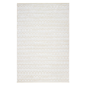 Tapis en velours turc beige lavable 8 mm, design classique tufté, polyester acrylique antidérapant, adapté aux animaux domestiques, géométrique, Turquie - Product Image 1