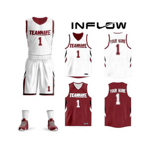 Maillot de basket-ball réversible 100% polyester personnalisable, uniforme d'entraînement de basket-ball respirant, ensemble pour maillot de basket-ball pour hommes - Product Image 5