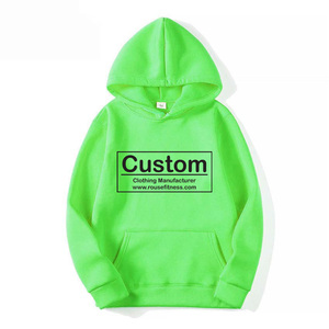 Sweat à capuche de sport 100% coton personnalisé sweat-shirt décontracté de couleur unie hommes femmes Gym Yoga Fitness porter unisexe pull Streetwear - Product Image 1