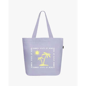 Bolso Tote Grande con Cremallera Sunny Side, de Tela de Color Sólido con Asa Única y Decoración de Letras, Forro de Poliéster Portátil - Product Image 5
