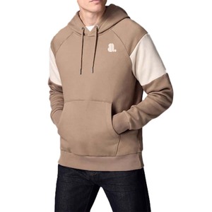 Men New Autumn 100% Cotton Block Hoodie Winter Heavyweight Fleece Embroidered Rhinestone <b>Logo</b> <b>Design</b> Lined Front Solid Pattern - Product Image 1