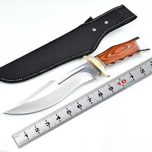 Venta al por mayor personalizado de alta calidad OEM ODM servicio de mango de madera de acero afilado de alta dureza cuchillo de caza al aire libre cuchillo de hoja fija - Product Image 6