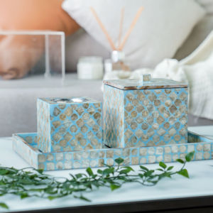 Ensemble de brûleur d'encens en nacre verte et boîte pour garder l'encens en coquillage Capiz Mubkhar, brûleur bakhoor pour cadeau Eid - Product Image 5