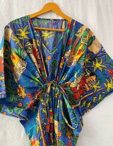 Caftan imprimé bloc fait à la main Caftan confortable coton Maxi robe indienne Floral robe d'été pour les femmes robes décontractées - Product Image 2