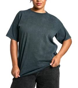 T-shirts surdimensionnés de qualité supérieure T-shirt lavé à col rond pour les femmes T-shirt parfait et idéal Athletic Casual Wear Soft - Product Image 4