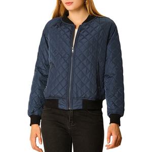 Nouvel arrivage de blouson d'aviateur élégant pour femmes OEM solide d'hiver Veste de collage en cuir respirant avec poches pour la saison d'hiver - Product Image 5