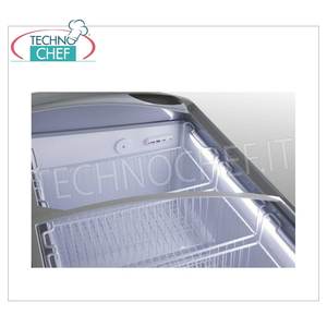 Horizontal 500 Lt. Congélateur coffre à portes vitrées double température 0+8°C/-18°C Classe F Mod.AX500CFG Électrique à commande française - Product Image 2