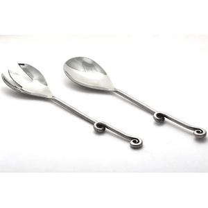 Service à salade en acier inoxydable avec poignée élégante, nouveau Style, service de couverts en métal, cuillère et fourchette à salade, service de couverts en métal, vente en gros - Product Image 4