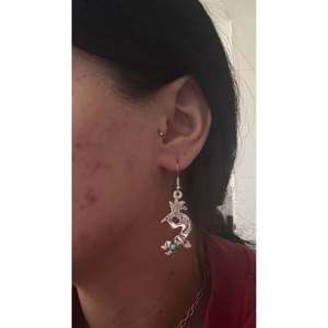 Kingman Turquoise & Sterling <b>Silver</b> Dangle <b>Earrings</b> Navajo Made Animal Shaped Drop <b>Earrings</b> - Product Image 1