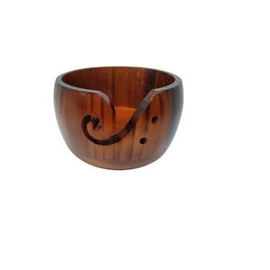 Cuenco de hilo de madera pulido brillante Artesanía de madera Almacenamiento de costura Agujas de tejer Bolas de hilo Cuenco de madera - Product Image 6
