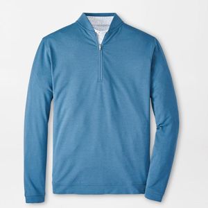 Pull à col montant décontracté personnalisé, col de baseball, manches longues, léger, quart de zip, en coton mélangé - Product Image 1