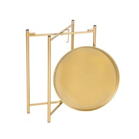 Table basse ronde de style ferme en fer de fabrication indienne avec dessus mobile pour la décoration de jardin à la maison