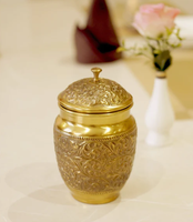 Globe en laiton antique Laddu Dabba, artisanat indien, modèle WT-029, résistant à l'humidité, compatible lave-vaisselle, design élégant à bordure gravée
