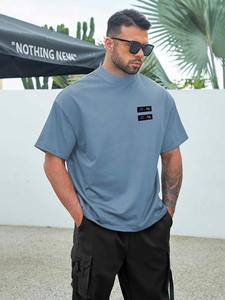 T-shirt streetwear pour homme avec logo personnalisé, séchage rapide, respirant, en coton, élégant, confortable, décontracté, à la mode, en vente - Product Image 5