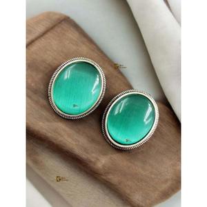 Pendientes de Plata Oxidada con Piedras de Imitación, Estilo Simple, para Uso Casual y Fiestas, Hechos a Mano, Producto al por Mayor - Product Image 6