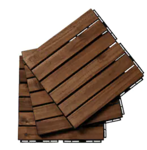 ACACIA Azulejos de cubierta de madera 6-SLAT 300X300X19MM Diseño moderno de calidad superior para decoración al aire libre Suave Bajo MOQ Precio barato Exportación - Product Image 2