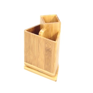 Royal Look Metal Pen Wooden <b>Holder</b> Pen Glass <b>For</b> Office <b>Desk</b> Votive Stationary Wooden <b>Holder</b> with Natural Finish <b>Pencils</b> Rack - Product Image 5