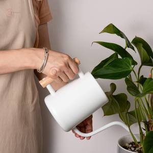 กระป๋องน้ำโลหะชุบสังกะสีสำหรับรดน้ำต้นไม้ในสวนกระป๋องเคลือบสีขาวทำด้วยมือ - Product Image 3
