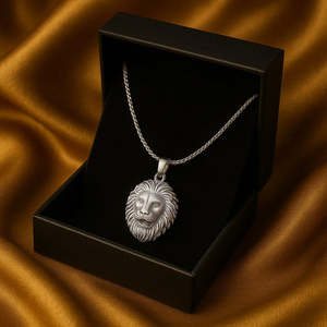 จี้พระนราศิมหะทำมือจากเงินแท้พร้อมสร้อยคอ เครื่องประดับทางศาสนาเคลือบโรเดียม - Product Image 1