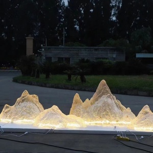 Escultura de roca de acero inoxidable, luz LED de Metal personalizada para jardín al aire libre, a <span class=keywords><strong>la</strong></span> venta - Product Image 1
