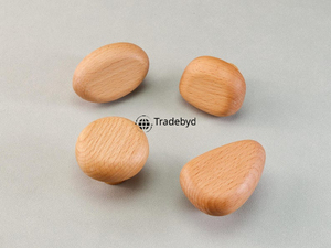 Tiradores de cajón de madera duraderos ecológicos de calidad superior Tradebyd, tiradores de armario tallados a mano, armario minimalista para Baño - Product Image 6