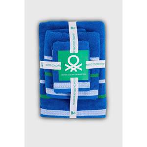 Be-0832St-Bl 100% Cotton <b>Blue</b> 3-Piece Set, 30x50 cm, 50x90 cm, 90x150 cm <b>Towel</b> Set - <b>BLUE</b> - Product Image 6