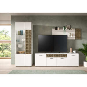 Set da Soggiorno Moderno Design Tedesco Prism X76J4W01 in Truciolato Melaminico Bianco - Product Image 5