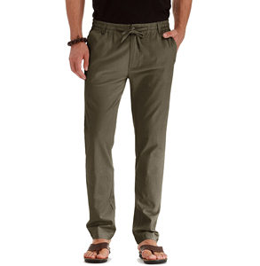 กางเกงถักเอวกลางเอวแนวสปอร์ตของผู้ชายระบายอากาศได้ดีมีกระเป๋าปิดและมีเชือกรูดบริการออกกำลังกายผ้าฝ้าย100% - Product Image 4