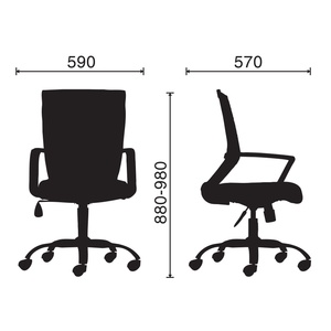 HOM1041-01 Chaise de bureau pivotante contemporaine et minimaliste avec dossier en maille, hauteur réglable, base en plastique pour usage en atelier - Product Image 3