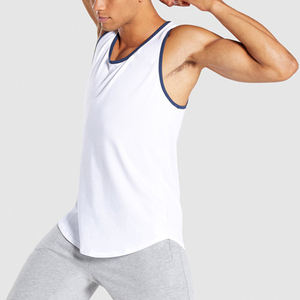 Camiseta sin mangas de malla de poliéster de fondo redondo de alta calidad suave sin mangas diseño en blanco al por mayor camiseta sin mangas de gimnasio para hombres - Product Image 2