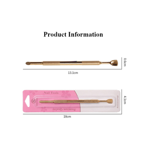 Empujador de uñas de acero inoxidable para manicura, herramientas para quitar de doble cabeza esmalte de uñas, empujador de cutículas de uñas - Product Image 6