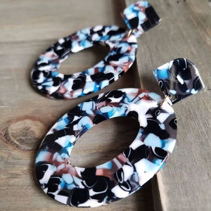 Pendientes de Resina Bordados a Mano, Joyería de Moda de Acero Inoxidable para Mujeres y Niñas, Estilo Clásico para Bodas, Alta Calidad - Product Image 1