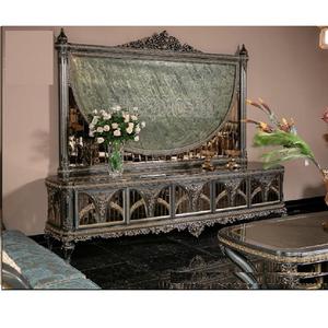 Meuble TV en finition métallique pour salon, style français, meuble TV sculpté à la main avec armoire, meuble TV sculpté à la main classique, Australie - Product Image 1