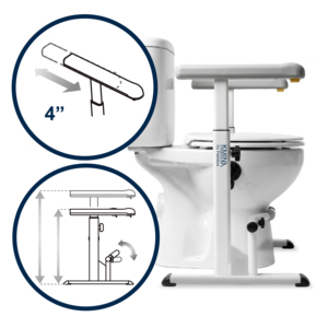 Toilet Safety Rails, Toilet Frame for Elderly with Suction Cups, WC Armrest Support, Bathroom <b>Grab</b> <b>Bars</b> - KMINA K30001 - Product Image 4