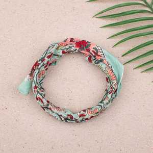 Pañuelo Floral de Algodón, Diadema Boho de Verano, Turbante para el Cabello, Pañuelo con Flores - Product Image 6