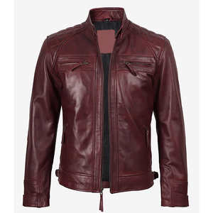 Chaqueta de Cuero Vacuno Original de Moda 2026 OEM para Hombre, Cuello Alto, Bolsillos con Cremallera, Impermeable, Alta Calidad, MOQ Bajo - Product Image 4