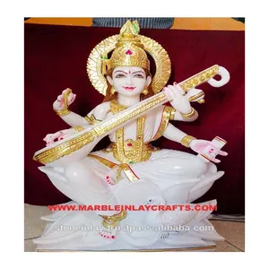 Marmo sarasswati God Statue Makrana Marble sarasswati Maa Statue e Pure Marble Saraswati Mata per decorazioni religiose e culturali
