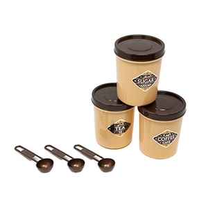 Conteneur en plastique pour thé, café, sucre, lot de 3 pièces - Product Image 2