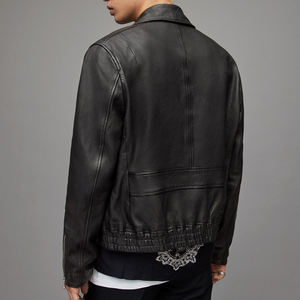 Chaqueta de cuero de piel de vaca para hombre personalizada de calidad de estilo callejero de Pakistán 100% cuero Real tela de lona más Popular - Product Image 6