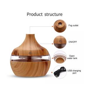 Humidificateur à brume froide Myrva 5L, mini humidificateur d'air portable en bois pour intérieur et extérieur - Product Image 4