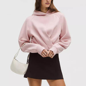 Nouveau style 2026 OEM, sweat à capuche court en polaire pour femme, coupe décontractée, uni, avec impression de logo personnalisé, coupe-vent, imperméable et respirant, haute qualité - Product Image 2