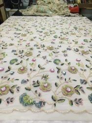 High Quality 3D Beaded Floral <b>Embroidered</b> Lace Fabric Elegant Luxury Style for Embellishing Clothes Garments and Parties - Product Image 3