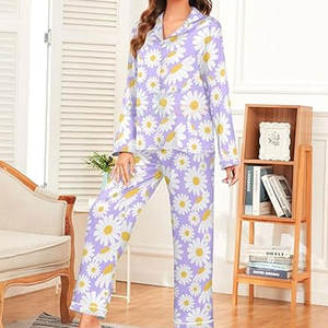 เซ็ตชุดนอนผู้หญิงมีสไตล์พร้อมเสื้อเชิ้ตคอปกและกางเกงเข้าชุดชุดนอนแขนสั้นของผู้หญิงพร้อมผ้านุ่มพิเศษ - Product Image 4