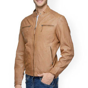 Chaqueta de cuero PU para hombre de High Streets, recién llegado, chaqueta ajustada con cuello levantado para hombre, la última chaqueta de cuero genuino de invierno - Product Image 5