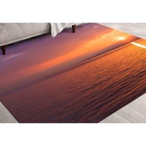 Alfombra Estampada con Vista al Mar, Regalo Perfecto para el Hogar, Diseño de Atardecer, Alfombra de Chenilla - Product Image 5